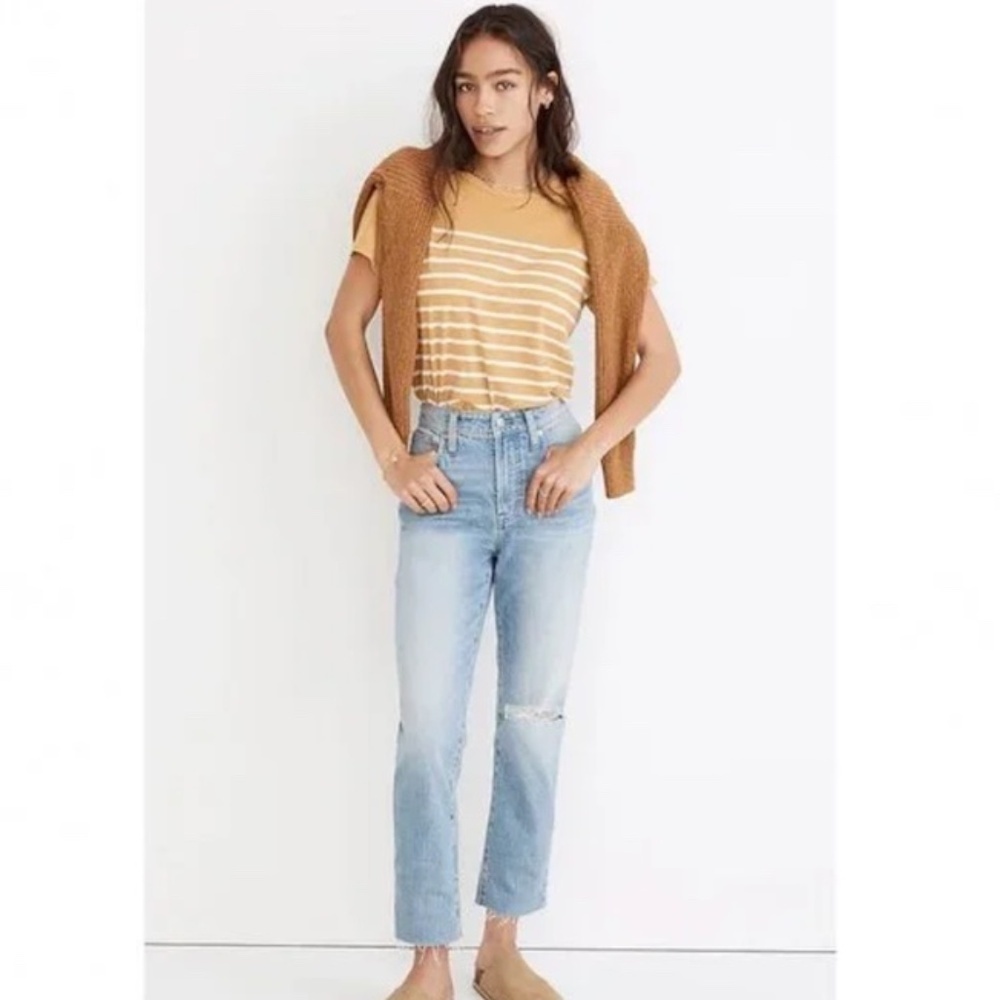 Madewell The Curvy Perfect Vintage Jean Cropped Distressed Size 32